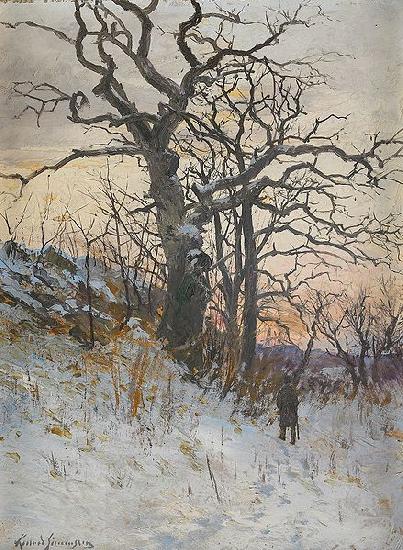 Karl Konrad Simonsson The old oak oil painting picture